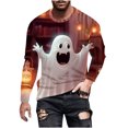 thumbnail image 1 of Pisexur Chandails en Molleton d'Halloween pour Hommes, Chandails en Molleton Graphiques Surdimensionnés, Manches Longues, Pull Décontracté, Col Rond, Grande Taille, S-6TG, 1 of 5