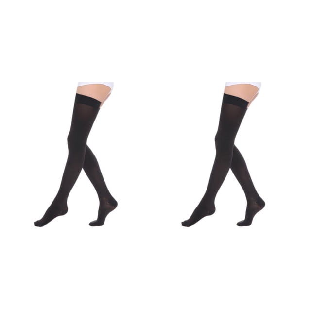 Youkk Soft And Stretchy Compression Stockings Feel All Day Long Warm Toe wrapping - black L 2Set