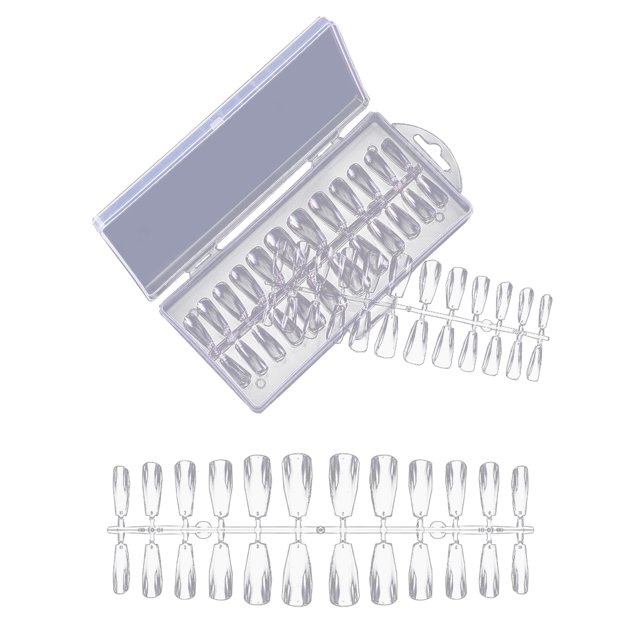 240PCS Nail Tips Clear Seamless Fake Nails Artificial Nails for DIY Nail Art
