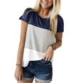 thumbnail image 4 of T-shirt à Manches Courtes à Rayures pour Femmes, 4 of 5
