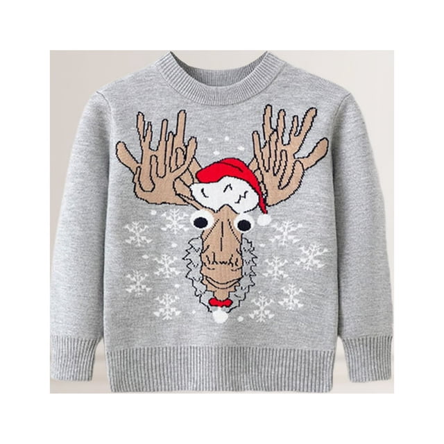 Children Cartoon Basic Jumpers Casual Boys Winter Thick Sweater Rib Daily Outfit