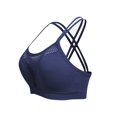 thumbnail image 4 of Hontri Women's Solid Color Underwire Bra - Large Size Hollow Sports Blue 2 L, 4 of 8