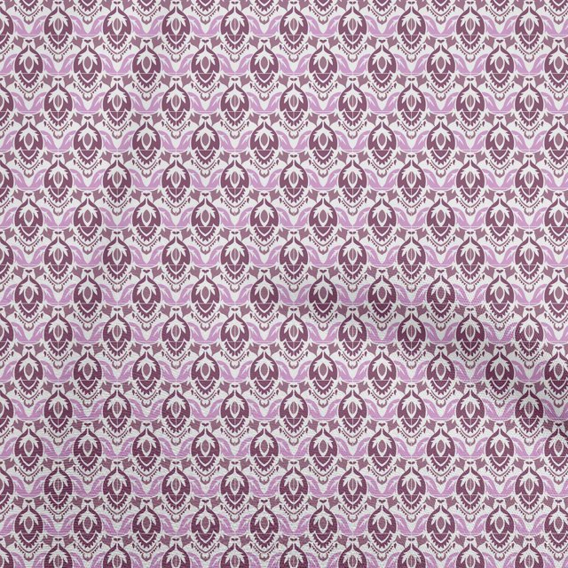 oneOone Velvet Wine Fabric Asian Block Print Tile Craft Projects Decor Fabric Printed By The Yard 58 Inch Wide