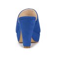 thumbnail image 2 of BLISSFUL STEP Women's Chunky Heels Platform Open Toe Slides Sandals Deep Blue 7, 2 of 7