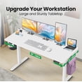 thumbnail image 3 of IMGadgets Standing Electric Adjustable Desk | 55'' x 24'' Large Workspace with 2 hooks | Ergonomic Sit-Stand Desk | Scratch-Resistant & Waterproof  | Height Adjustable Desk for Work and Home, 3 of 9