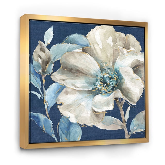 Indigold Watercolor Flower I - Farmhouse Framed Canvas