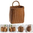 thumbnail image 1 of Meitianfacai Wall Mounted Storage Basket, Small Kitchen Hanging Basket, Hanging Storage Basket, Imitation Rattan Woven Basket With Handle, Woven Storage Basket(B(L)), 1 of 5