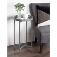 thumbnail image 4 of Kate and Laurel Celia Table d'Appoint Ronde avec Plateau Miroir, 14 Pouces x 14 Pouces x 25,75 Pouces, Gris, Table d'Appoint Moderne Pliable en Métal, 4 of 5