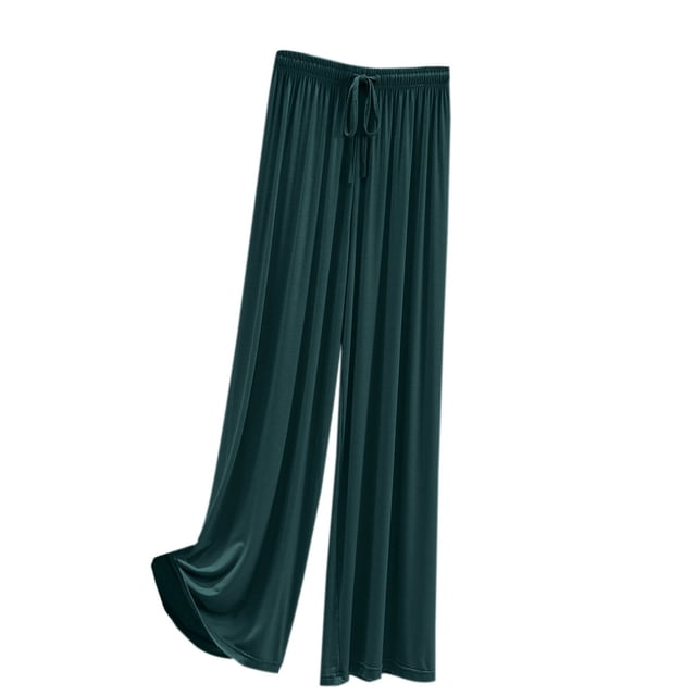 Timegard Pantalon de Pyjama pour Femmes à Jambe Grand, Taille Élastique avec Cordon, Ample et Confortable, Tenue d'Intérieur Décontractée, Pantalon de Pyjama