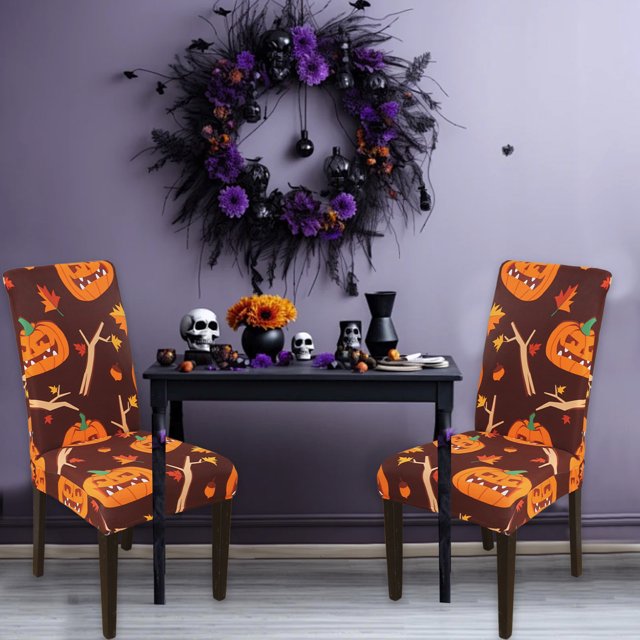 Oefntac Savings Halloween Halloween Chair Cover Pumpkins Stretch Washable Removable Dining Chair Slipcovers Protector Cover for Home Hotel Restaurant Kitchen