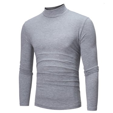 RXIRUCGD Mens Long Sleeve T Shirts New Autumn And Winter High-neck Solid Color Slim Long-sleeved Men's Bottoming Shirt Mens Shirts
