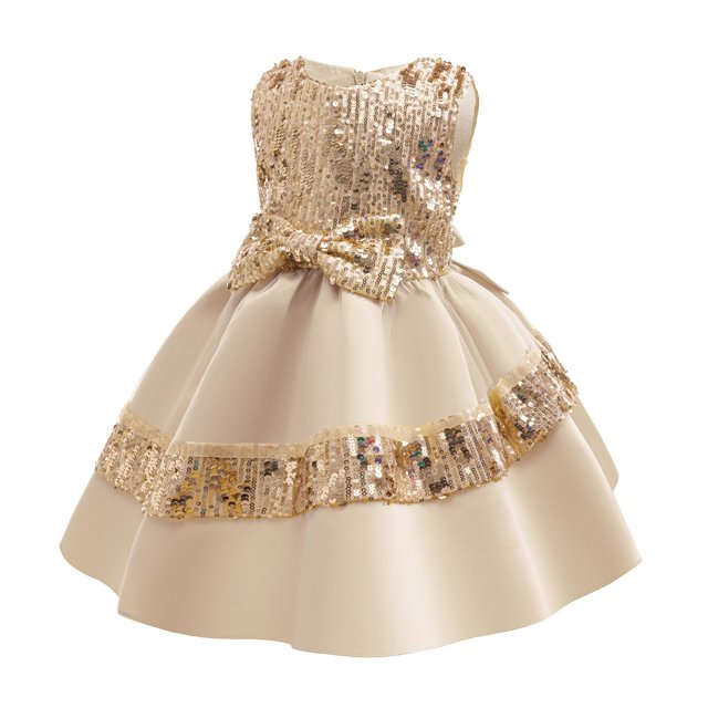 Grande Remise, Robe de Princesse en Dentelle, Formelle en Maille, à Manches Longues, Col Rond, Fête pour Fille, Élégante, Tenue Formelle Confortable et Stylée/polyester, Kaki, Sopatenor