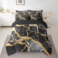 thumbnail image 2 of YST 7Pcs Abstract Artwork Marble Comforter Set, Black and Grey Aesthetic Bedding, Queen Size (7 Count), 2 of 4