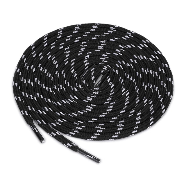 INSPIRE CHIC 3 Paires Lacets Ronds Antidérapants Résistants à l'Usure pour Bottes pour la Randonnée la Marche Chaussures d'Extérieur en Noir et Blanc, Mesurant 100cm (39.37 Pouces) de Longueur. Idéal pour l'Entretien des Chaussures et les Accessoires, Fait de polyester durable avec une Largeur de 0.5cm (0.2 Pouces).