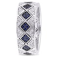 thumbnail image 3 of Miabella Created Blue and White Sapphire Sterling Silver 3-Piece Stacking Ring Set, 3 of 4