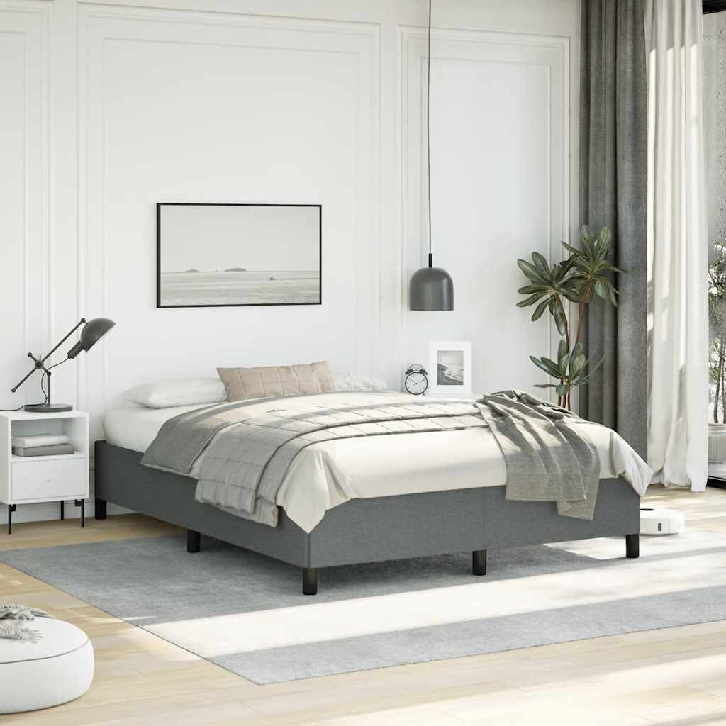 vidaXL Bed Frame Dark Grey 152x203 cm Queen Fabric