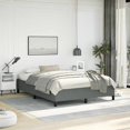 thumbnail image 1 of vidaXL Bed Frame Dark Grey 152x203 cm Queen Fabric, 1 of 6