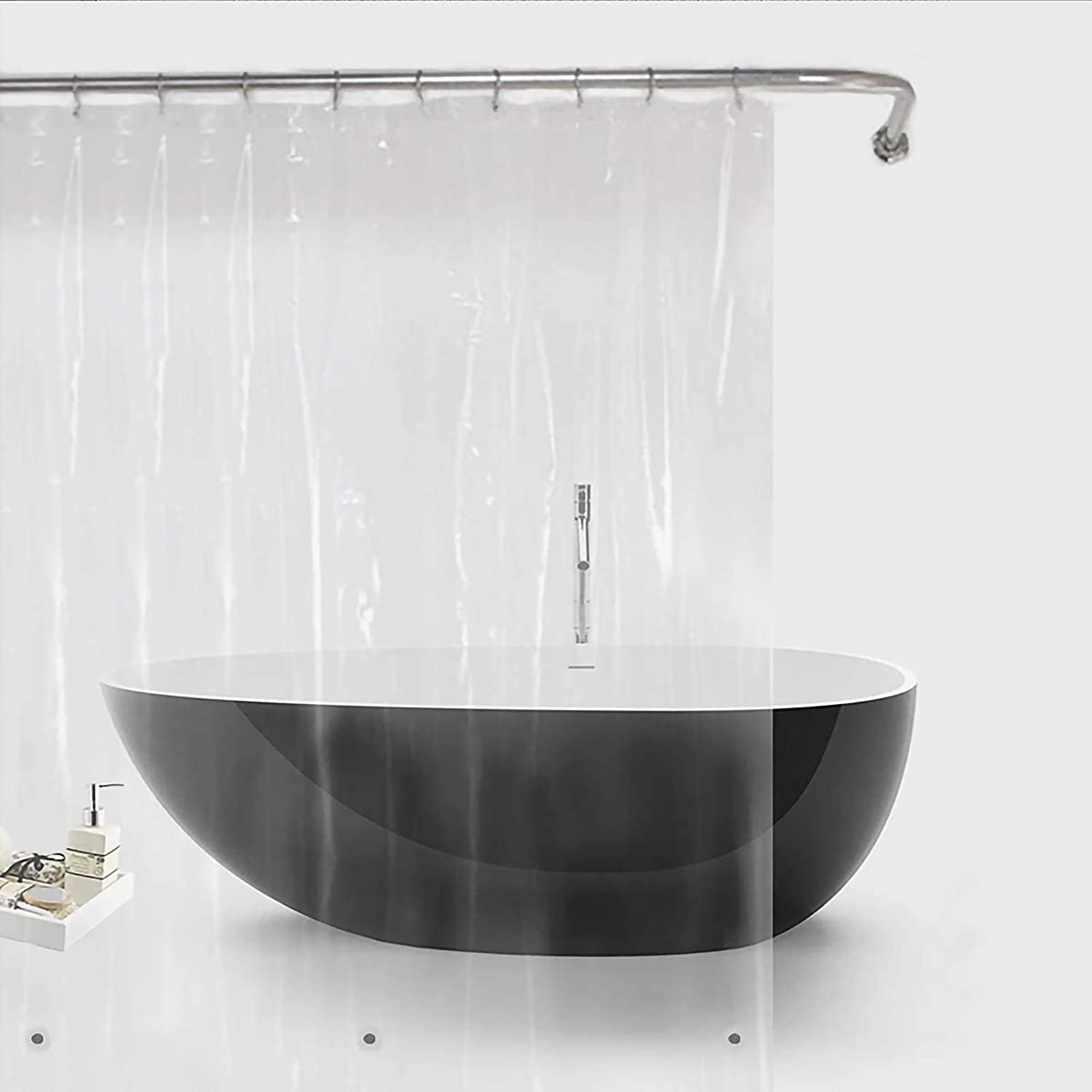 Shower Curtain Liner Curtains PEVA Shower Curtains Waterproof, Eco-Friendly for Bathroom - 72 x 72, Clear