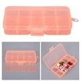 thumbnail image 3 of 10 Grid Plastic Jewelry Removable Storage Box Beads Earring Brooch False Container Orange, 3 of 9