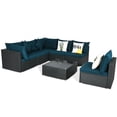 thumbnail image 2 of Costway7PCS Patio Rattan Sofa Set Sectional Conversation Furniture Set Garden Outdoor Peacock Blue, 2 of 10