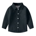 thumbnail image 1 of vdgthytj Toddler Baby Boys Girls Button down Shirts Kids Collared Long Sleeve Uniform Dress Shirt Tops Spring Fall Clothes, 1 of 6