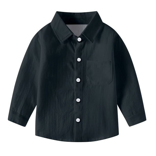 vdgthytj Toddler Baby Boys Girls Button down Shirts Kids Collared Long Sleeve Uniform Dress Shirt Tops Spring Fall Clothes
