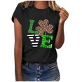 thumbnail image 1 of CEHVOM T-Shirts de la Saint-Patrick pour Femmes Chanceuses, T-Shirt de la Saint-Patrick Chanceux pour Femmes, T-Shirt Décontracté Ample à Imprimé Léopard et Lettres à Manches Courtes et Col Rond pour Femme, 1 of 4