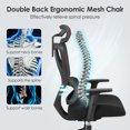 thumbnail image 2 of Chaise de Bureau Ergonomique en Maille avec Appuie-Tête 2D Réglable, Chaise de Direction à Dossier Haut pour Ordinateur, Chaise Inclinable Confortable avec Soutien Lombaire et Fonction d'Inclinaison, 2 of 10