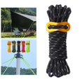 thumbnail image 3 of Cordon de Tente guyline Réfléchissant 13 Pi avec Ajusteur en Aluminium Corde de Camping pour la Randonnée - Noir, 3 of 8