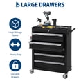 thumbnail image 2 of QinaQin 5-Drawer Rolling Tool Chest, Keyed Lock, Large Capacity, Black, 2 of 7