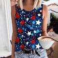 thumbnail image 2 of KIHOUT Débardeur pour Femme 4th of July Col Rond Sans Manches Imprimé de la Fête de l'Indépendance Hauts de Type Veste Multicolore 3TG, 2 of 5