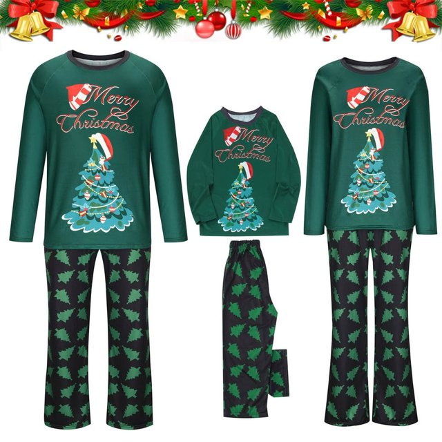 MASRIN Matching Pjs For Family Christmas Pajamas for Family Pjs Matching Set Family Christmas Pajamas Soft Xmas Pajamas Matching Sets Top Pants Christmas Hat Pjs