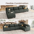 thumbnail image 4 of HONBAY Sectional Modular L-Shaped Corner Sofa Corduroy Couch for Living Room, Green, 4 of 9