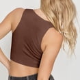 thumbnail image 3 of Tqcoqu Women's Solid Color V Neck Twisted Base Slim High Waist Shapewear Top, 3 of 4