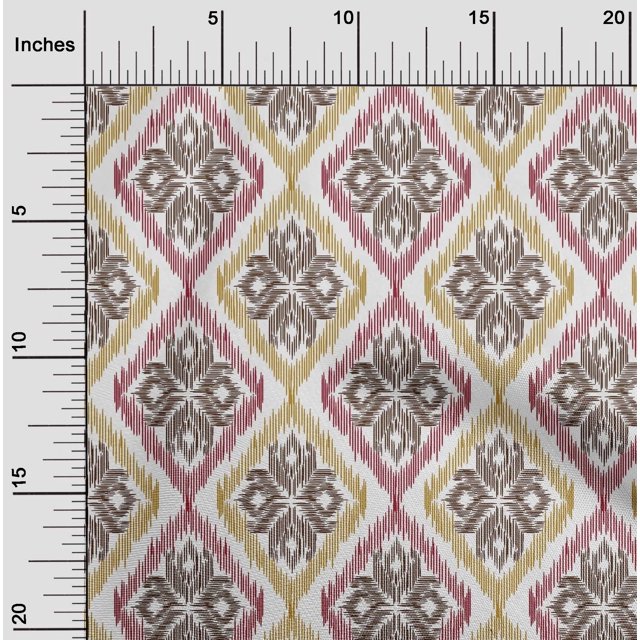 oneOone Cotton Poplin Fabric Argyle Ikat Decor Fabric Printed BTY 56 Inch Wide