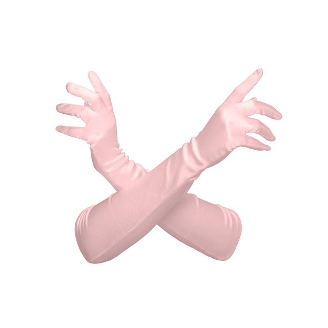 Gravity Threads Gants d'Opéra en Satin pour Femmes 18 Pouces Rose Pâle