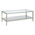thumbnail image 1 of Henn&Hart 45"W Metal/Glass Coffee Table in Satin Nickel Finish, 1 of 8