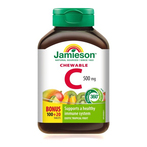 Jamieson Vitamine C à Croquer 500 mg - Fruits tropicaux