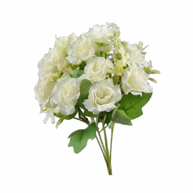 Flowers Artificial for Decoration Diamond Rose Plastic Bouquet, 5 Forks 10 Mini Roses Blue Waterproof Fade Proof Home Office Decor Roses Artificial Flowers