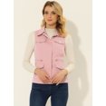 thumbnail image 2 of INSPIRE CHIC Veste Zippée pour Femme Sans Manches Anorak Gilet Utilitaire Veste avec Poches P Rose, 2 of 5