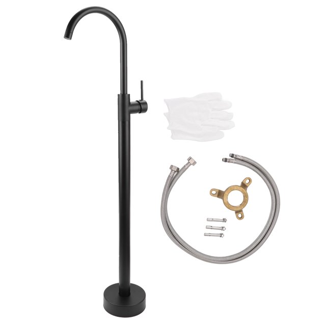 Freestanding Bathtub Faucet, Shower Mixer Tap High Durability Elegant Style For Column Type Basin Black