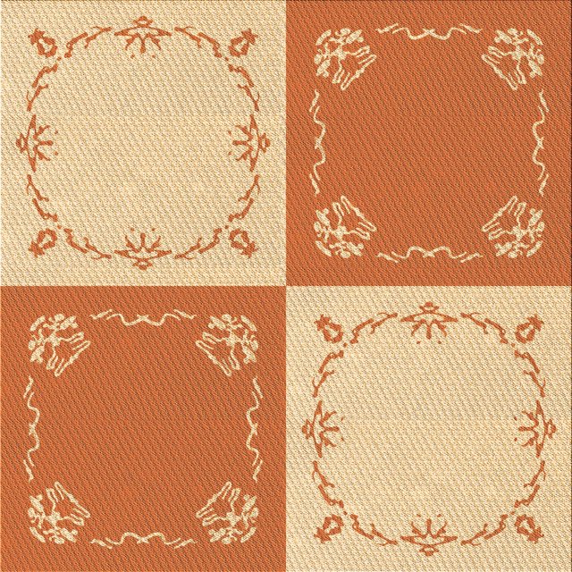 Ahgly Company Tapis de Zone Carré Lavable en Machine Orange Rouge Orange, 6 Pieds Carré