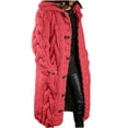 thumbnail image 1 of AherBiu Plus Size Cardigan for Women Trendy Cable Knit Long Cardigans Button down Open Front Winter Coat, 1 of 5