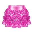 thumbnail image 1 of XUNZOO Jupe-Culotte à Sequins et Volants pour Filles, Mini Rose Vif 4, 1 of 8