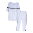 thumbnail image 3 of jinwen Ensemble 2 Pcs pour Femmes Vêtements Chandail à Col Rond avec Pantalon de Survêtement Manches Courtes G, 3 of 8