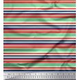 thumbnail image 1 of Soimoi Polyester Crepe Fabric Horizontal Stripe Print Sewing Fabric Yard 52 Inch Wide, 1 of 5