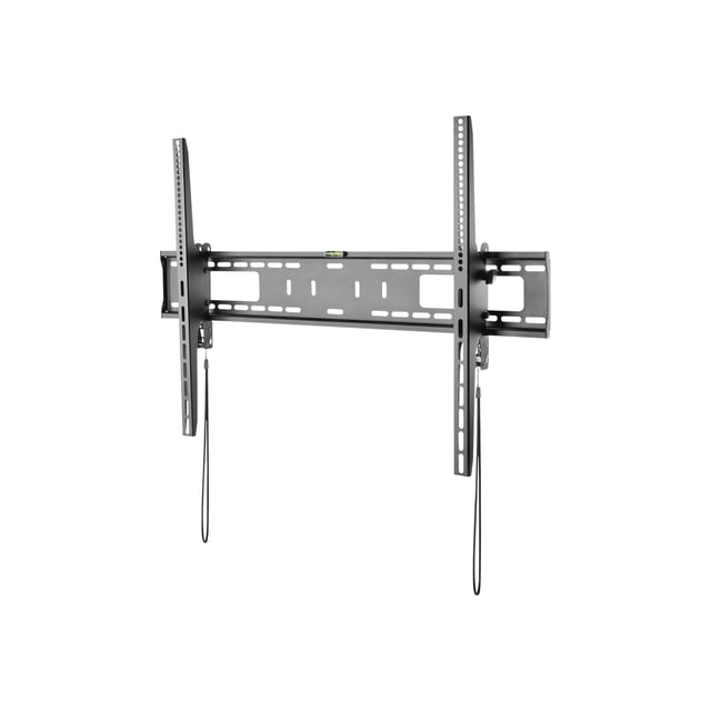 StarTech.com Support Mural pour Téléviseur Prend en Charge les Écrans VESA de 60 à 100 Pouces (165 Lb/75 kg) Support Inclinable Mince en Acier Noir et Plastique Orienté vers l'Avant avec Plaque Murale à Profil Bas, Bras Verticaux Doubles et Boutons de Réglage d'Inclinaison Visibles; Indiqué avec Niveau à Bulles et Quincaillerie de Montage, Convient aux Écrans LED/LCD et Incurvés de 60 Pouces–100 Pouces jusqu'à 900x600 VESA, Utilisé Souvent pour l'Affichage Numérique Ou les Écrans de Hall