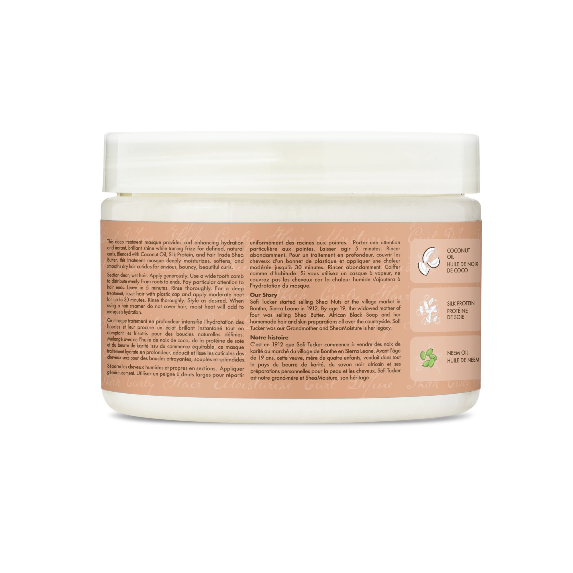 SheaMoisture Gel Soufflé Rehausse-Boucles Revitalisant en Profondeur Réparation Capillaire pour Cheveux Épais et Bouclés Noix de Coco & Hibiscus Sans Sulfates