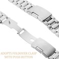 thumbnail image 4 of 20mm Stainless Steel Solid Links Bracelet Watch Band Strap Curved End with 4pcs Watch Spring Bars (Silver), 4 of 6