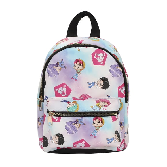 KPop Demon Hunters Chibi Saja Boys 9” Blue & Pink Mini Backpack